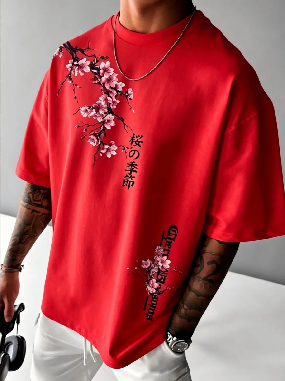 Cherry Blossom Print Tee Taboga Lifestyle, styled outfit