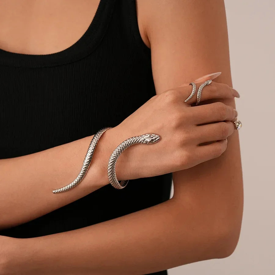 Cobra Bracelet and Ring Set Taboga Lifestyle, gold snake accessory