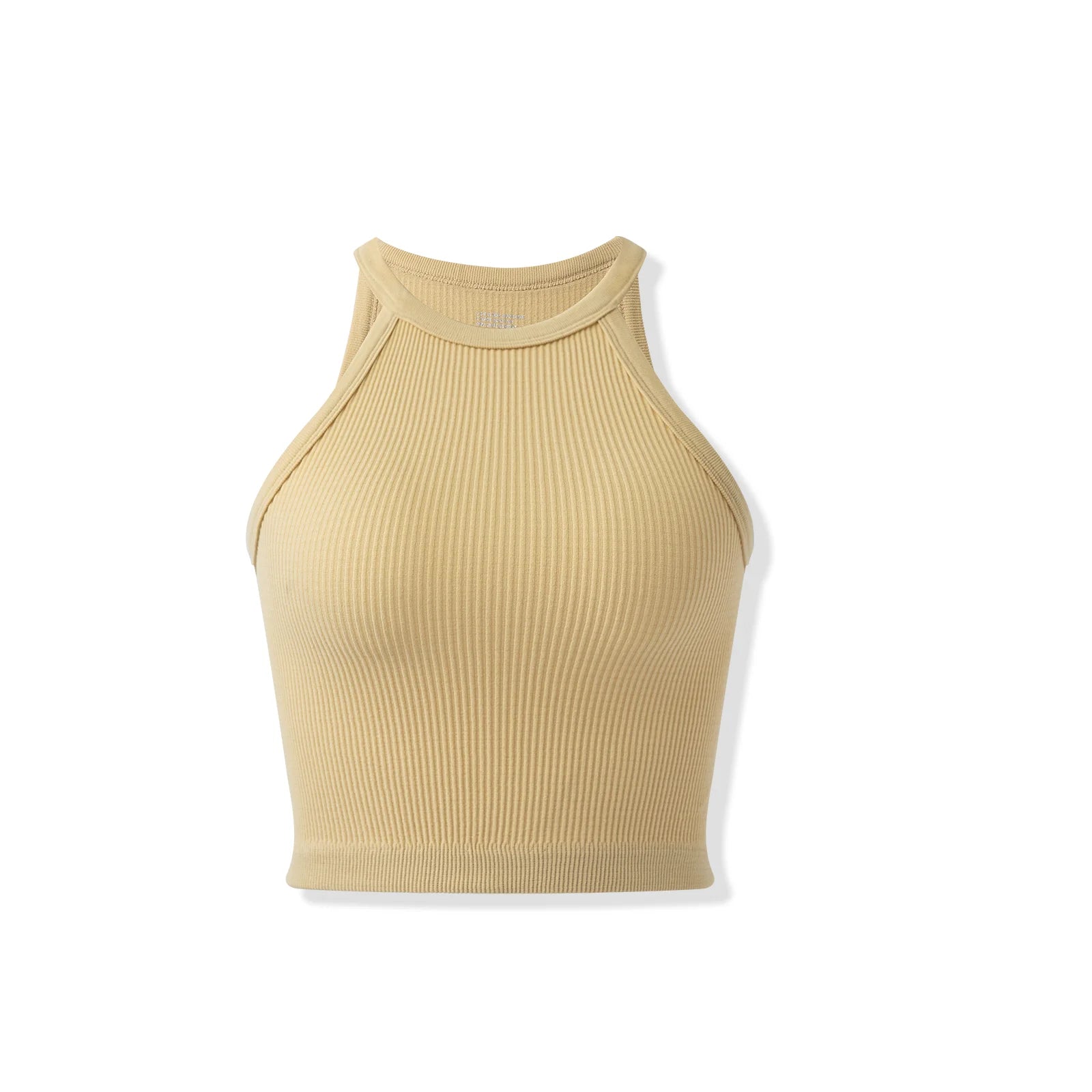 Women's Ribbed High-Neck Crop Top Taboga Lifestyle, white color