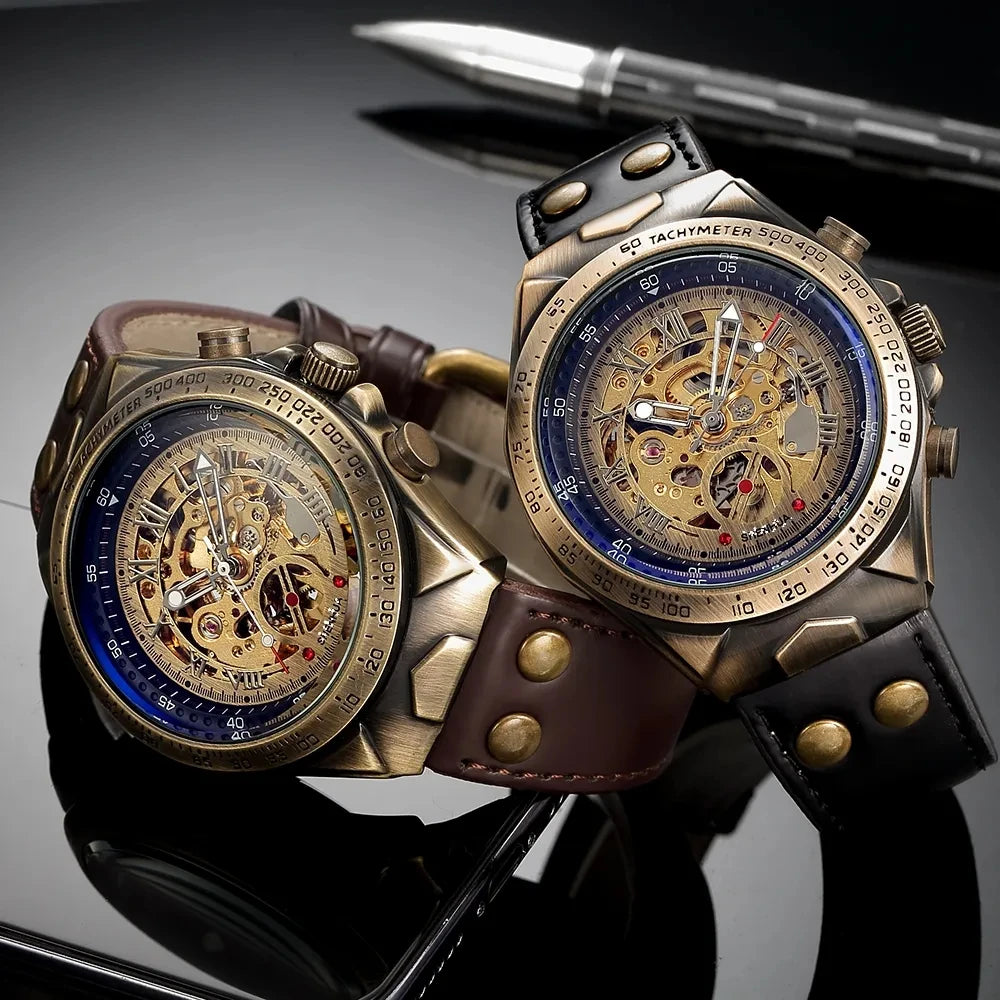 Retro Mechanical Automatic Men's Watch Taboga Lifestyle, side view