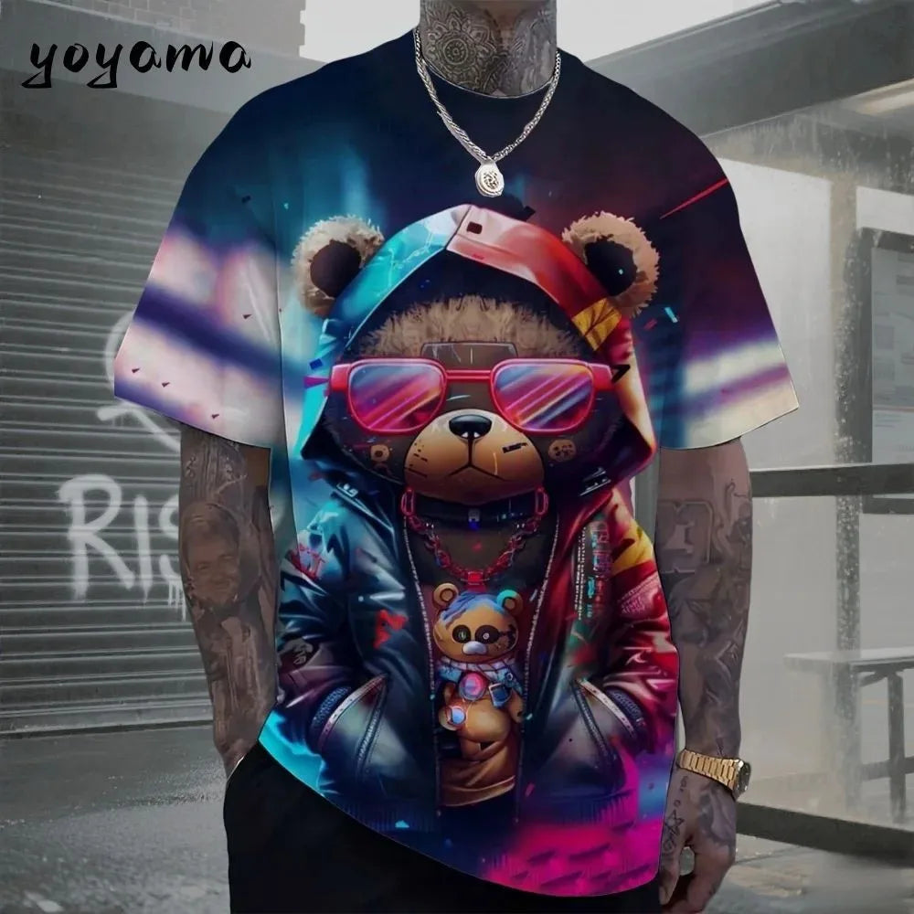 Teddy Bear Print Tee Taboga Lifestyle, back view