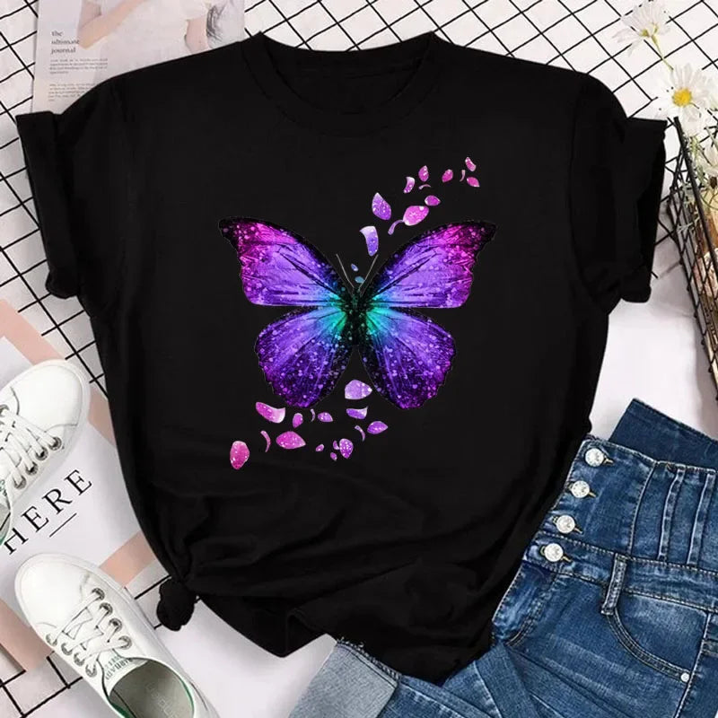 Taboga Butterfly Print Tee Taboga Lifestyle, graphic design