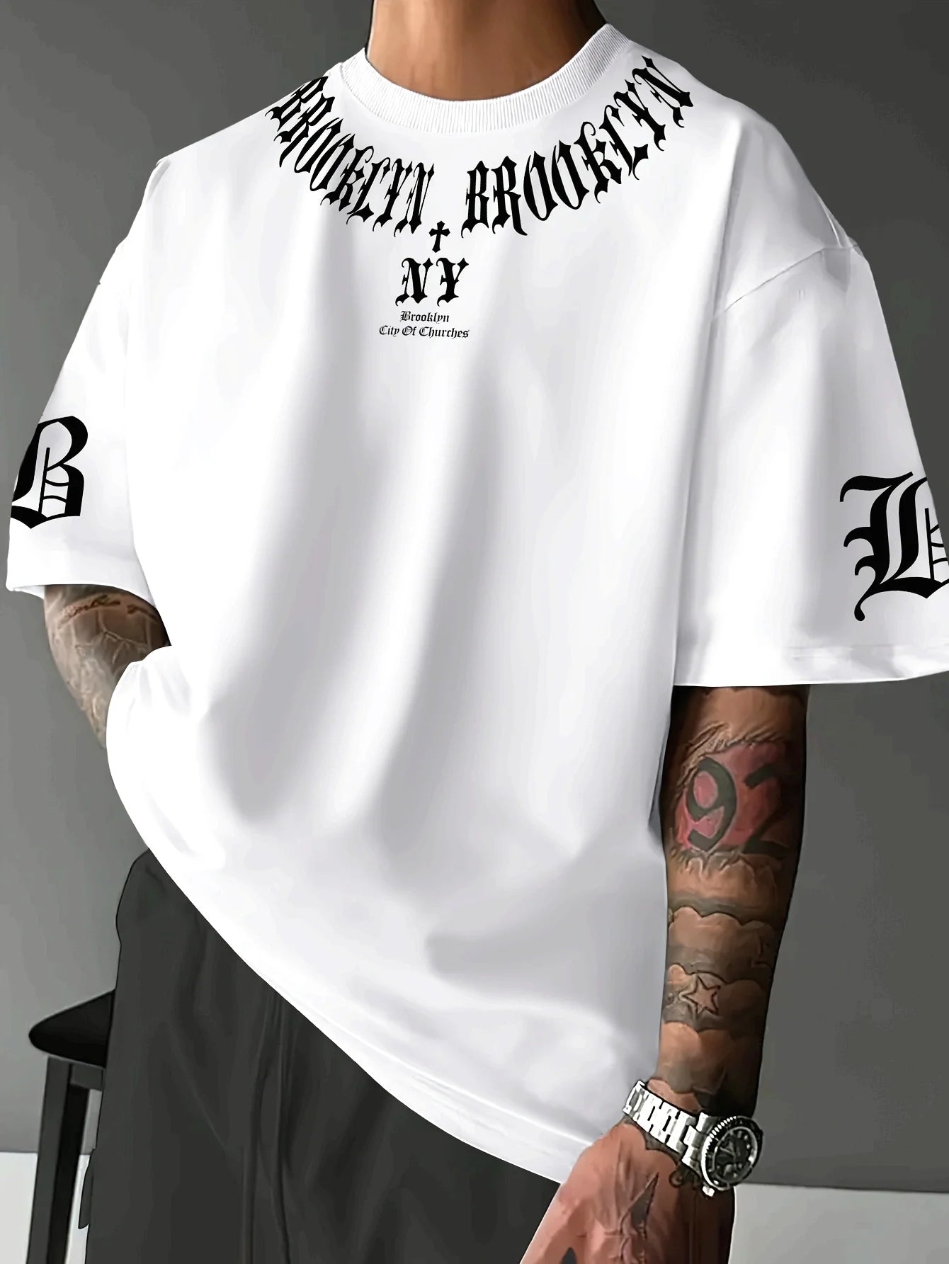 Taboga Lifestyle Brooklyn Oversized Graphic Tee, lifestyle photo