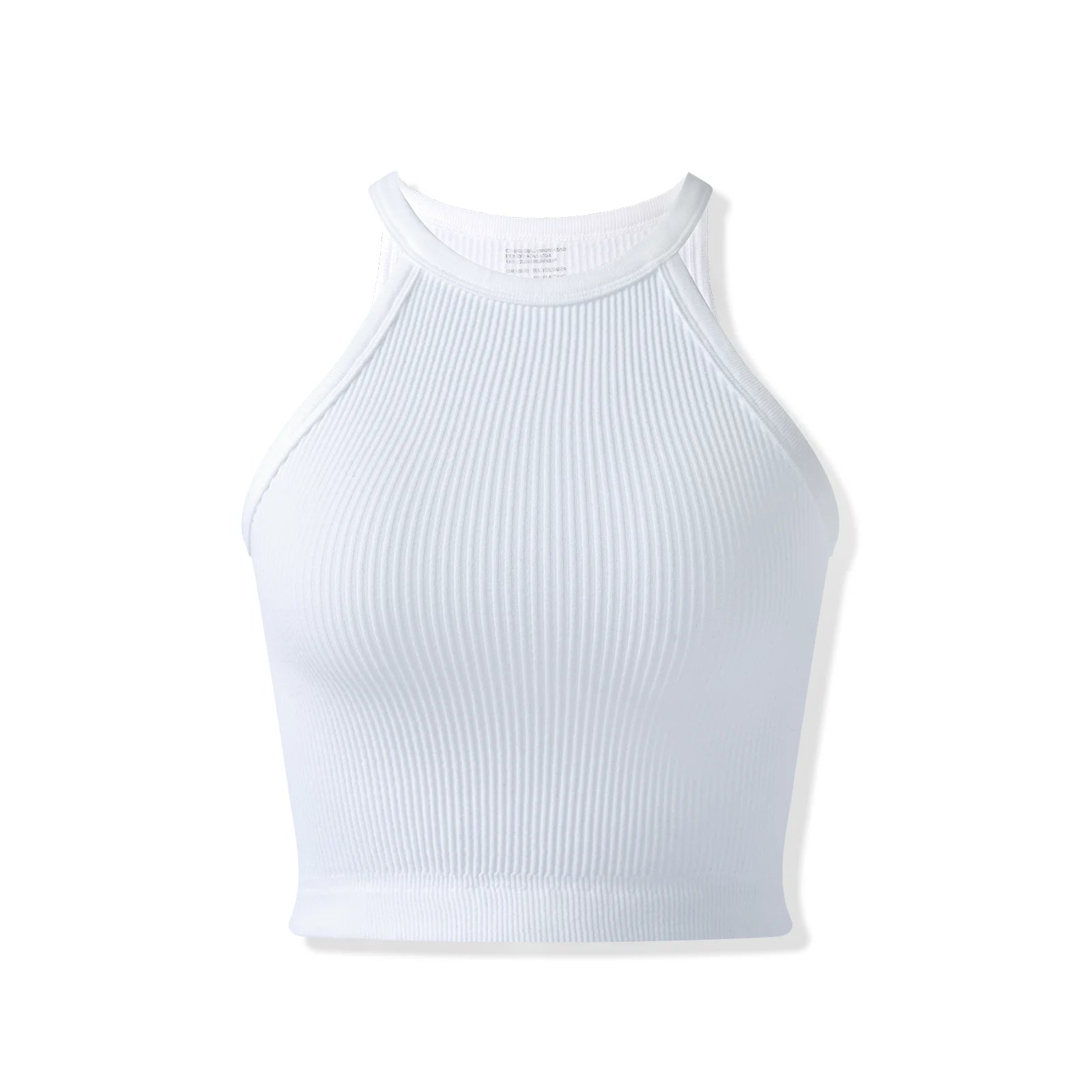 Women's Ribbed High-Neck Crop Top Taboga Lifestyle, black color