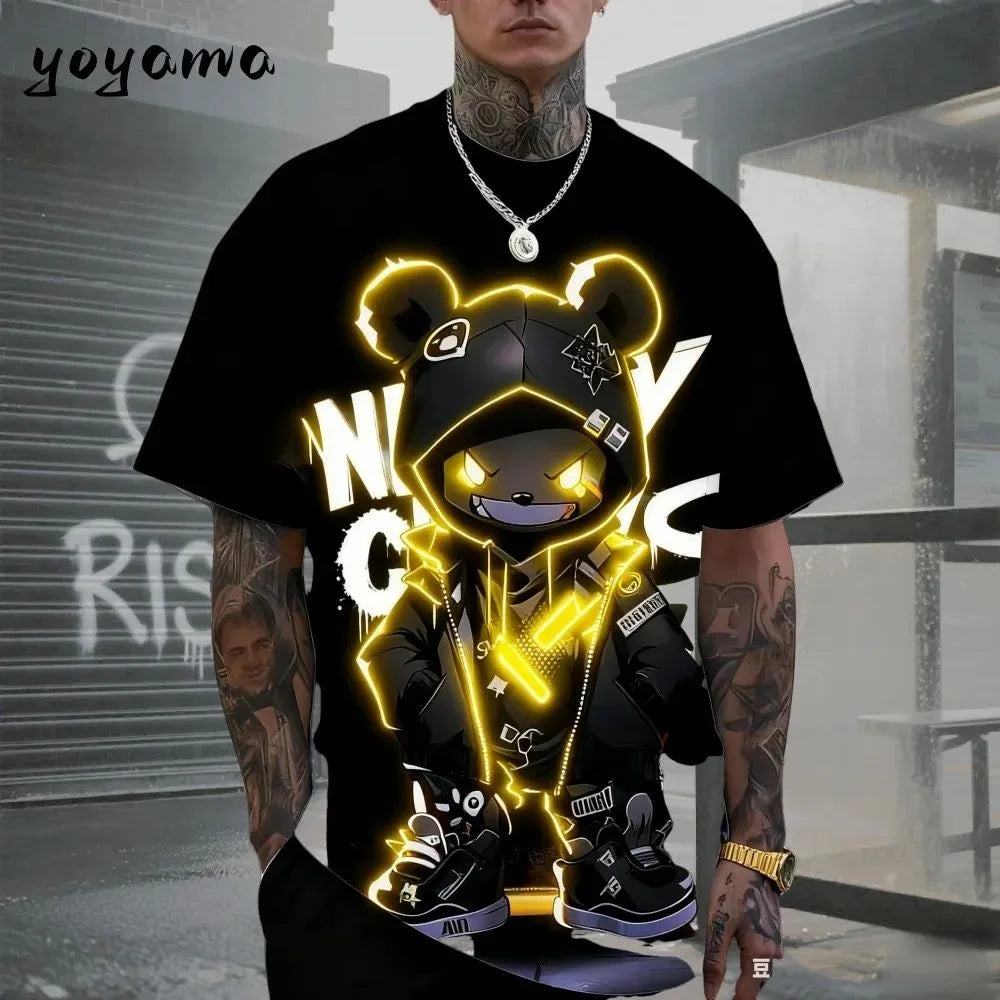 Teddy Bear Print Tee Taboga Lifestyle, side view