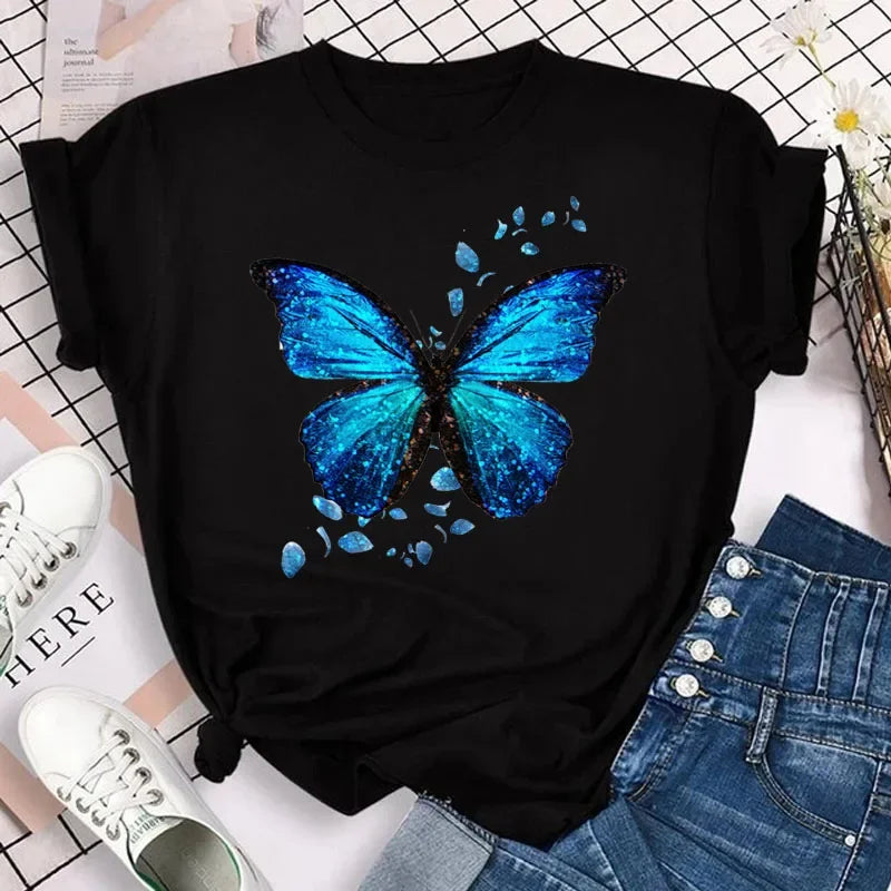 Taboga Butterfly Print Tee Taboga Lifestyle, back view