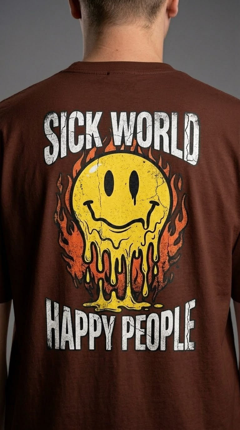 Sick World, Happy People Tee - Taboga Lifestyle