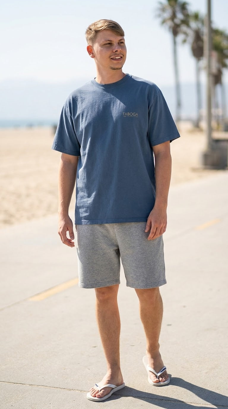 Samurai Faded Oversized Tee Taboga Lifestyle, side profile view