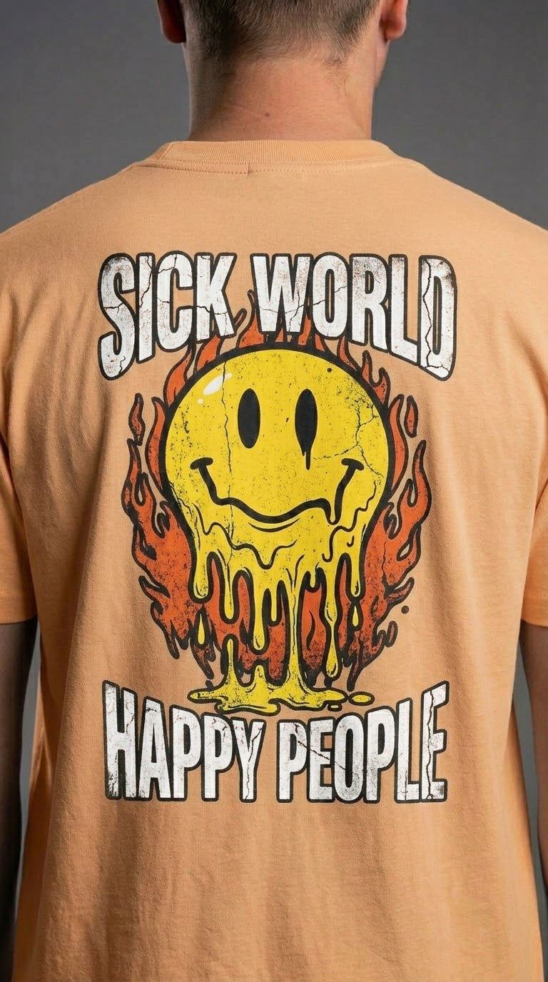 Sick World, Happy People Tee - Taboga Lifestyle