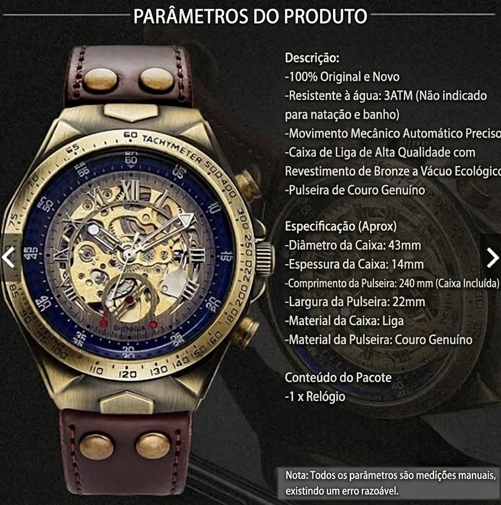 Retro Mechanical Automatic Men's Watch Taboga Lifestyle, packaging box
