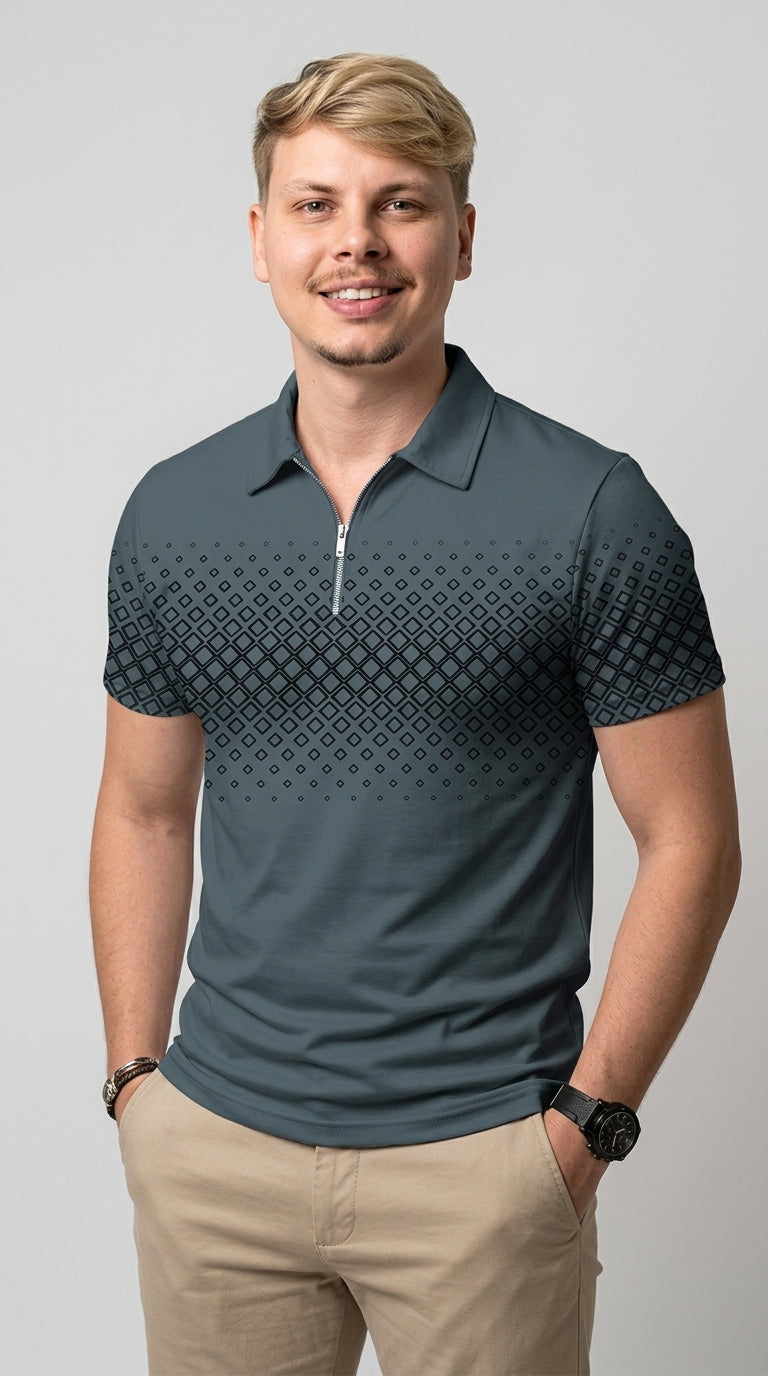 Polo Shirt Taboga Lifestyle — Petrol Blue