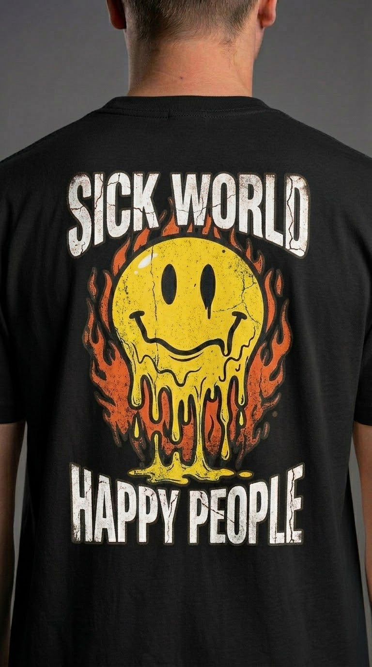 Sick World, Happy People Tee - Taboga Lifestyle